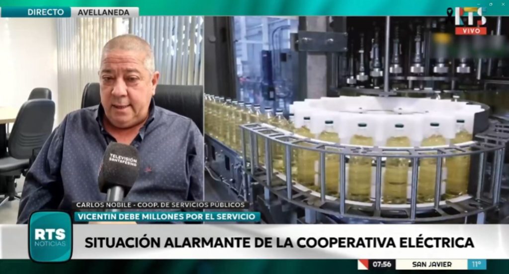 La Cooperativa Eléctrica cortó y luego reconectó la energía a Vicentin por orden judicial