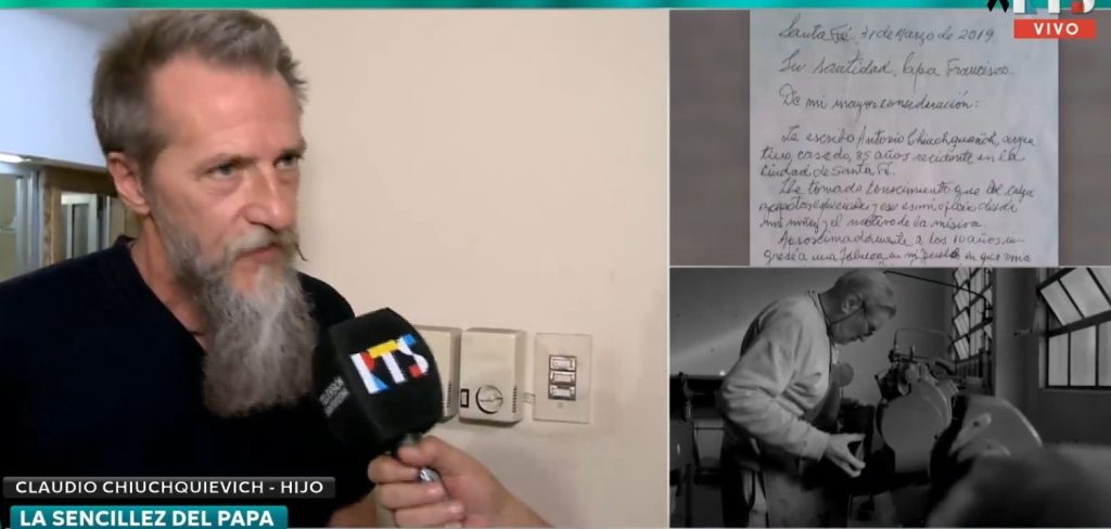 El santafesino que soñó con el Papa, le escribió una carta y fue su zapatero