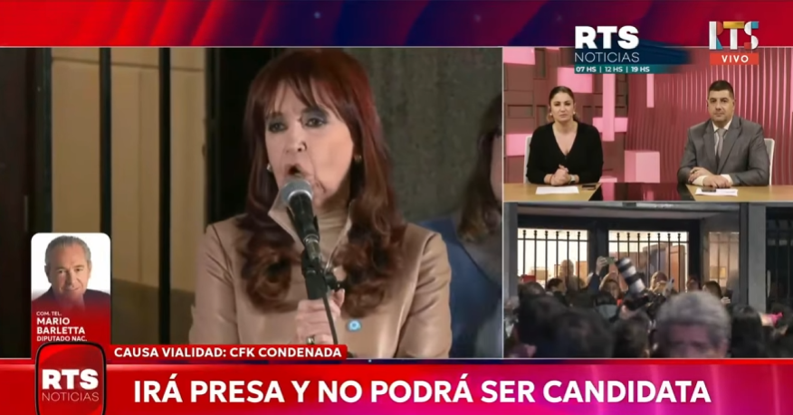 Mario Barletta tras la condena a Cristina Kirchner: “No sorprende, era algo inminente”