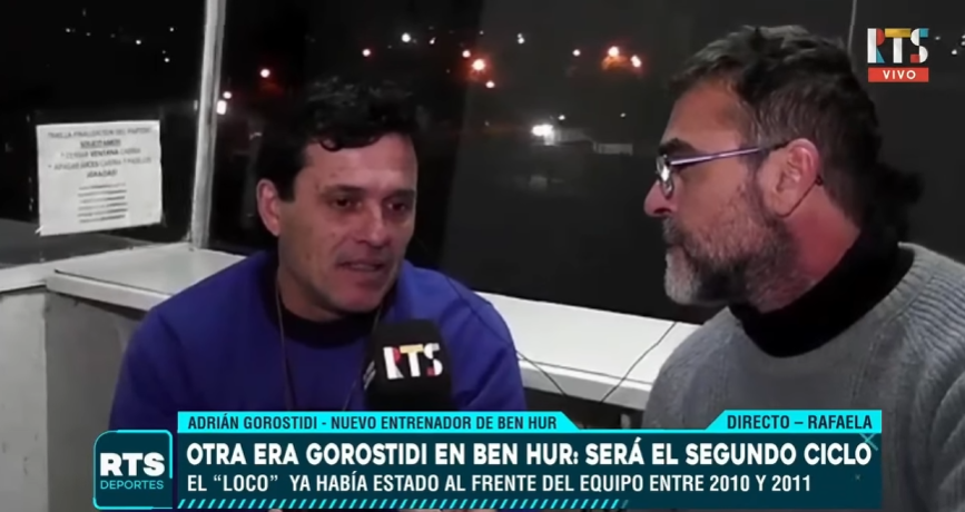 Adrián Gorostidi es el nuevo entrenador de Ben Hur de Rafaela