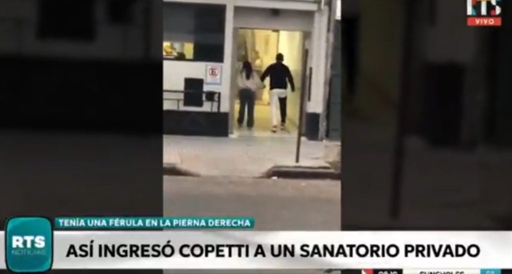 Enzo Copetti ingresó al sanatorio con férula tras lesión en rodilla derecha