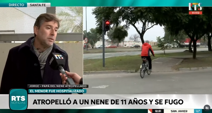 Santa Fe: Atropellaron a un niño en la ciclovía de Vélez Sarsfield y Alem; el conductor se fugó