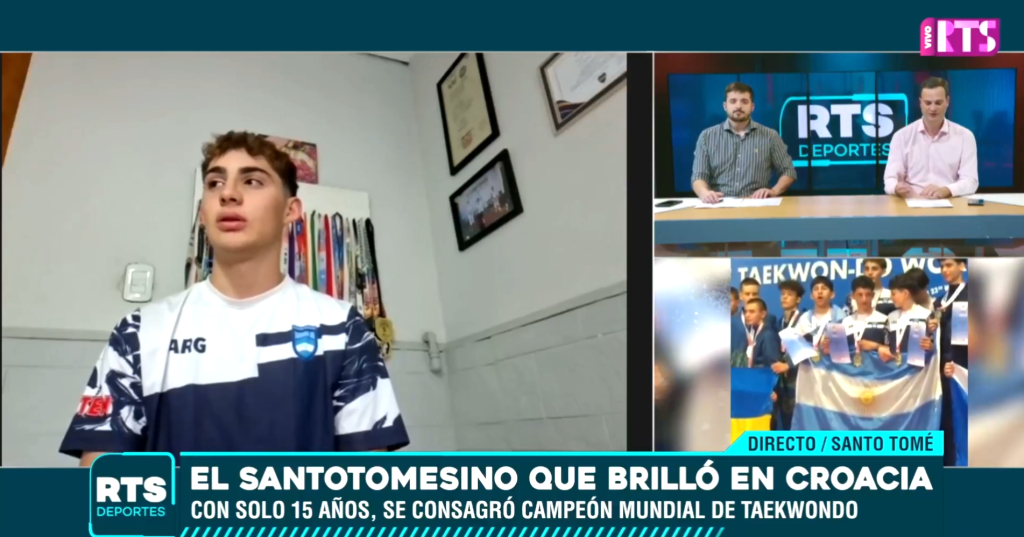 César Busca, santotomesino de 15 años, se consagró campeón mundial de taekwondo en Croacia