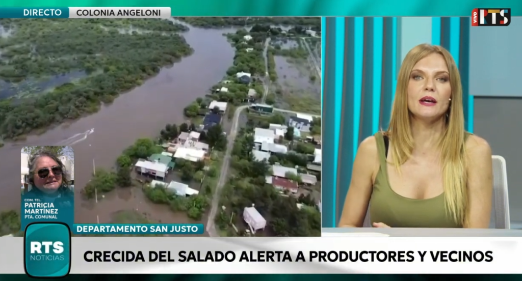 Colonia Angeloni: Crecida del río Salado afecta viviendas de fin de semana en el departamento San Justo
