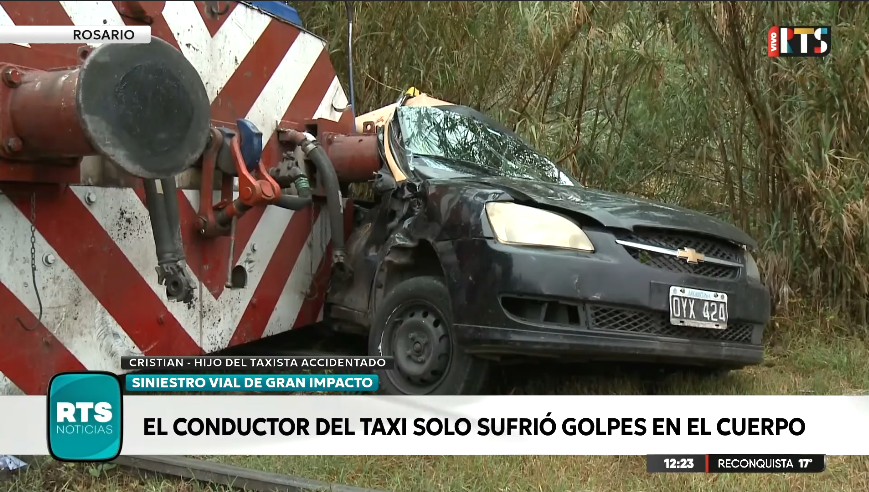 El hijo del taxista que chocó con un tren en Rosario confirmó que el conductor está fuera de peligro