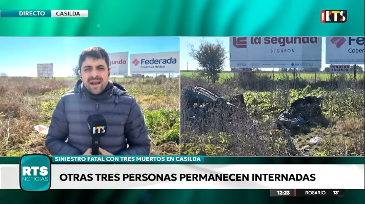 Casilda: tres jóvenes murieron en un siniestro vial y otras tres personas permanecen internadas