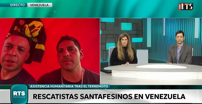 Brigadistas santafesinos comenzaron las tareas de rescate en Venezuela tras el terremoto
